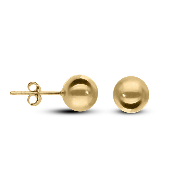 9ct Yellow Gold Ball Stud Earrings 3 – 8mm