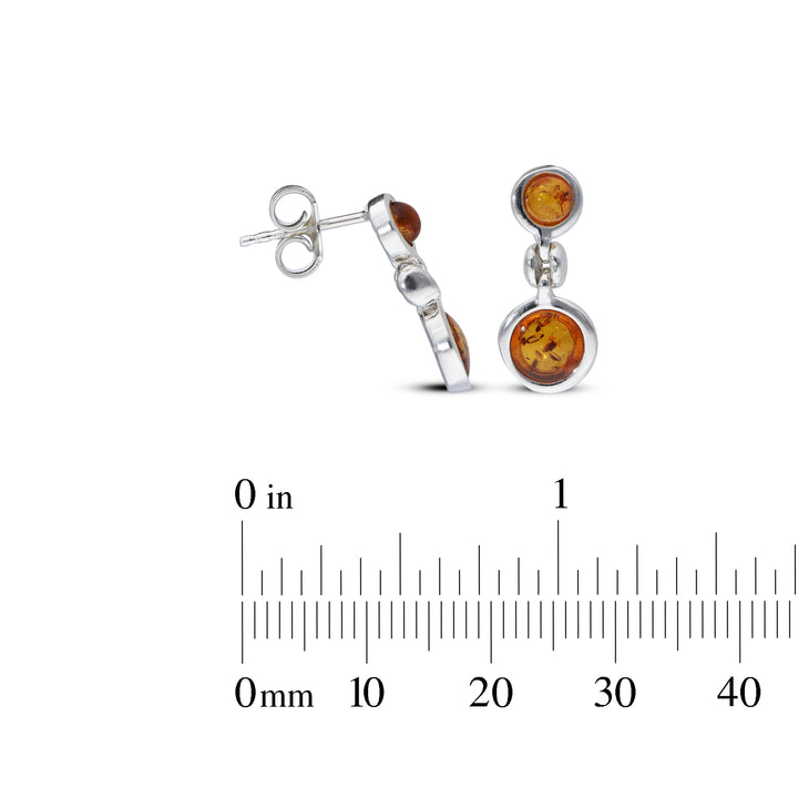 Sterling Silver Amber Earrings – Studs & Drops | Hearts, Leaves, Round & Oval Designs