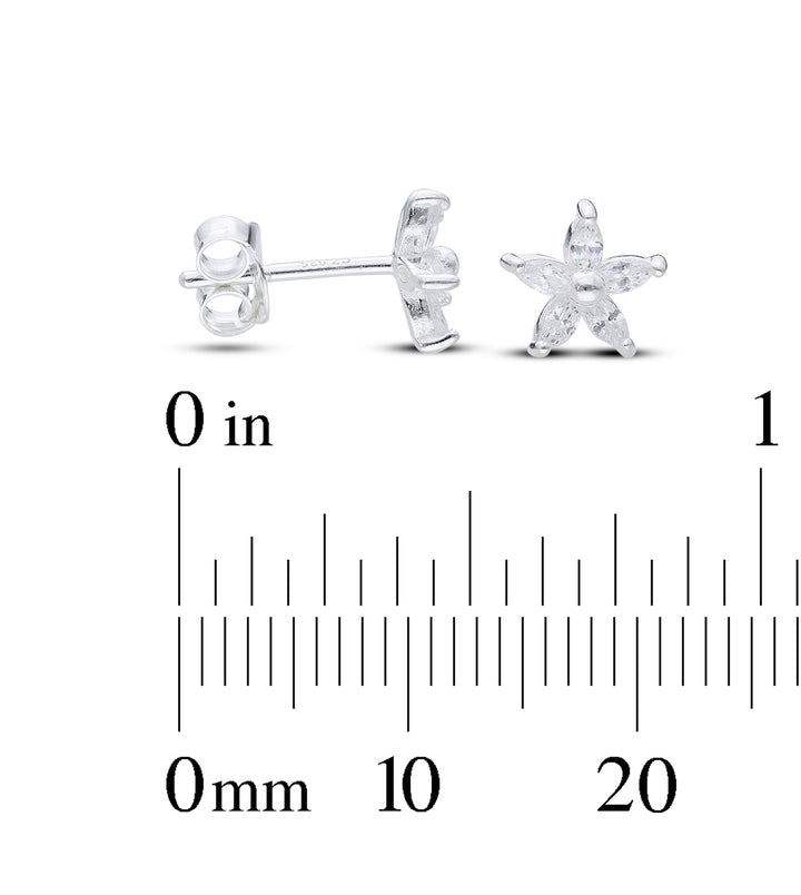 925 Sterling Silver Stud Earrings, Mix, Crystal, Shell, Flower, Butterfly, Cube