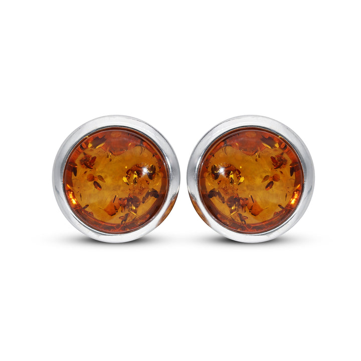 Sterling Silver Amber Earrings – Studs & Drops | Hearts, Leaves, Round & Oval Designs