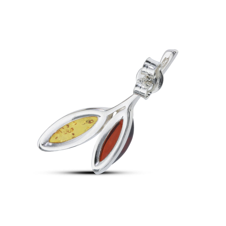 Sterling Silver Amber Earrings – Studs & Drops | Hearts, Leaves, Round & Oval Designs