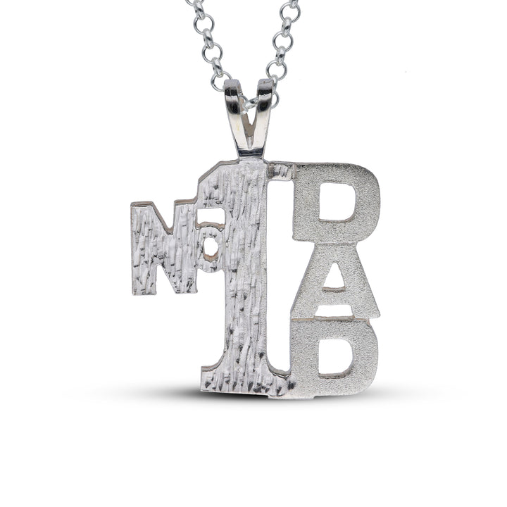 Sterling Silver No1 Dad Pendant, Necklace for Fathers Day, Dad, Daddy gift