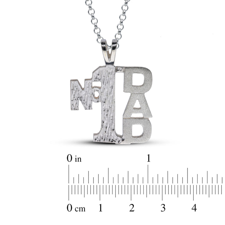 Sterling Silver No1 Dad Pendant, Necklace for Fathers Day, Dad, Daddy gift
