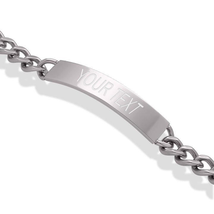 Personalised Stainless Steel Bracelet for Men, ID Chain Bracelet