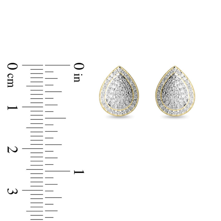 Gold Plated Pear Shaped CZ Stud Earrings