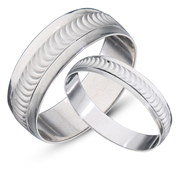 9ct Personalised Yellow or White Gold Wedding Set Rings
