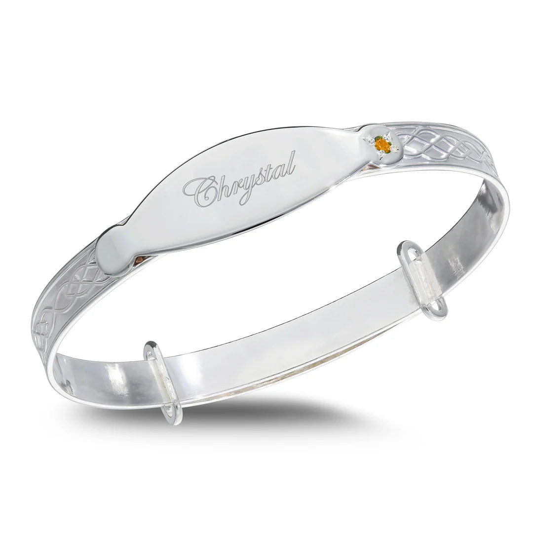 Celebrate Life’s Special Moments with the Children’s Personalised Silver Birthstone Bangle