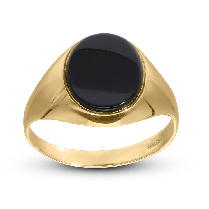 Men's 9-carat Yellow Gold Onyx Signet Ring