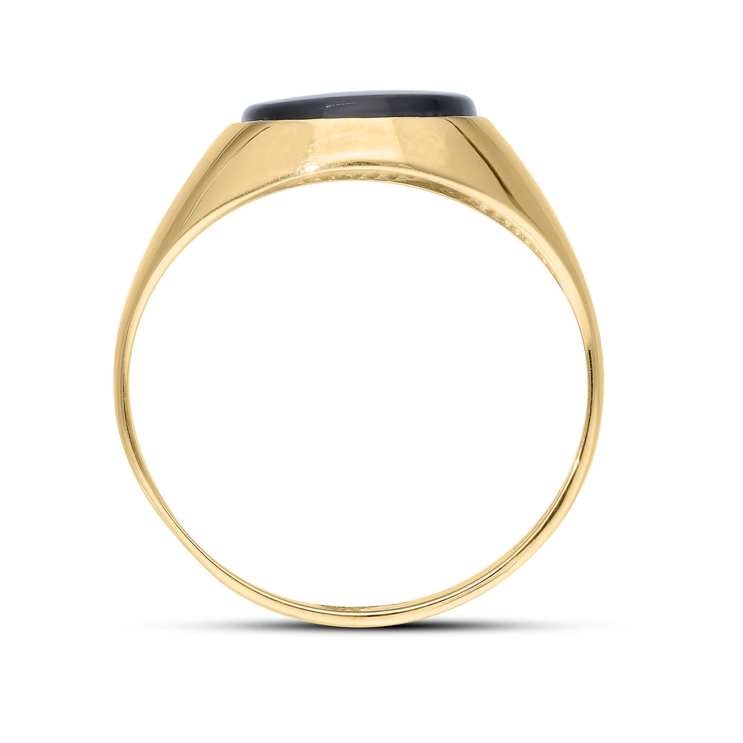 Palm Beach Jewelry Men's 14K Gold-Plated Black Onyx Cross Ring - Genuine Stone, Size 9