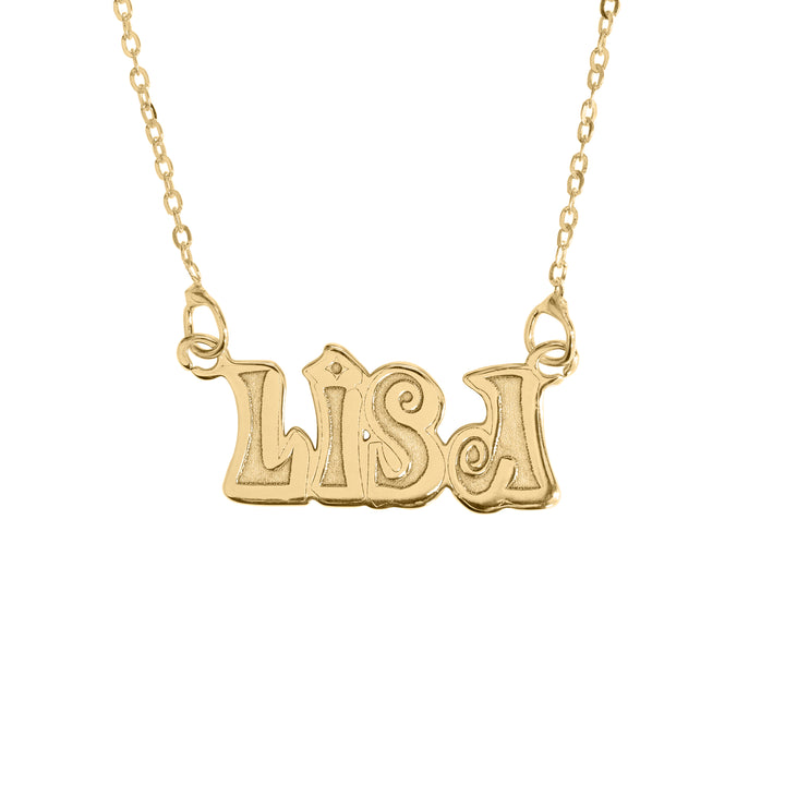9ct Personalised Name Necklace – Bold All Capital Letter Pendant