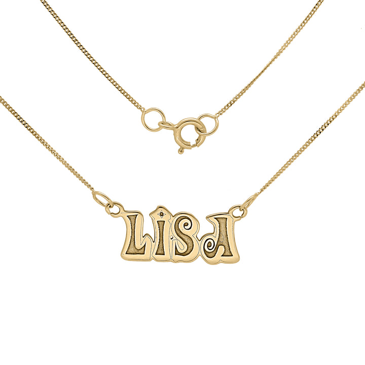 9ct Personalised Name Necklace – Bold All Capital Letter Pendant