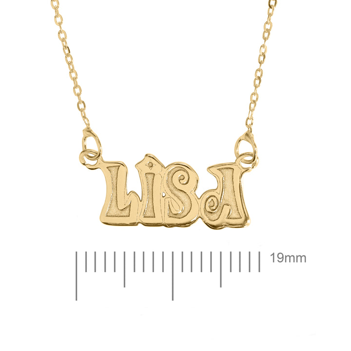 9ct Personalised Name Necklace – Bold All Capital Letter Pendant