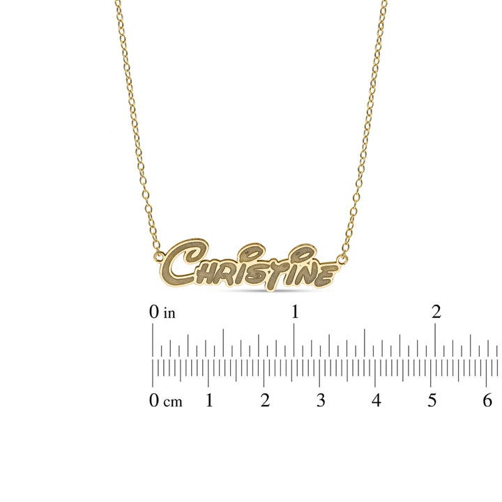 Personalised 9ct Yellow Gold Neverland Font Name Necklace