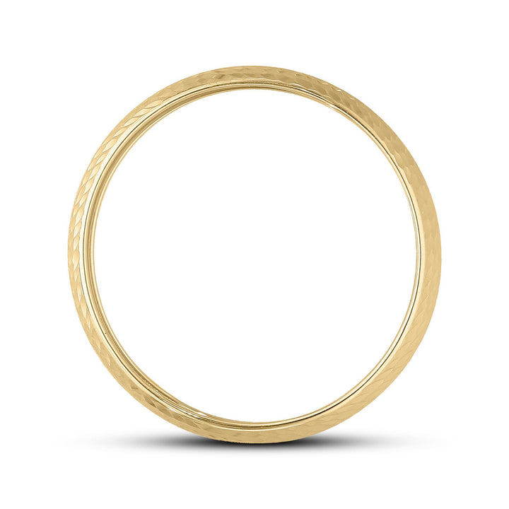 9 carat Yellow Gold 5mm Wedding Band with a diamond cut