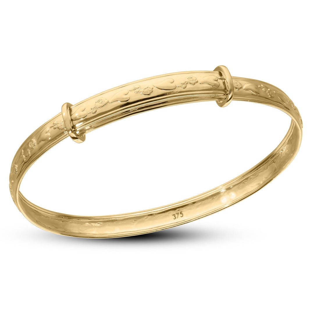 9ct Gold Rose Baby Bangle Bracelet for Babies Toddlers – Dolce
