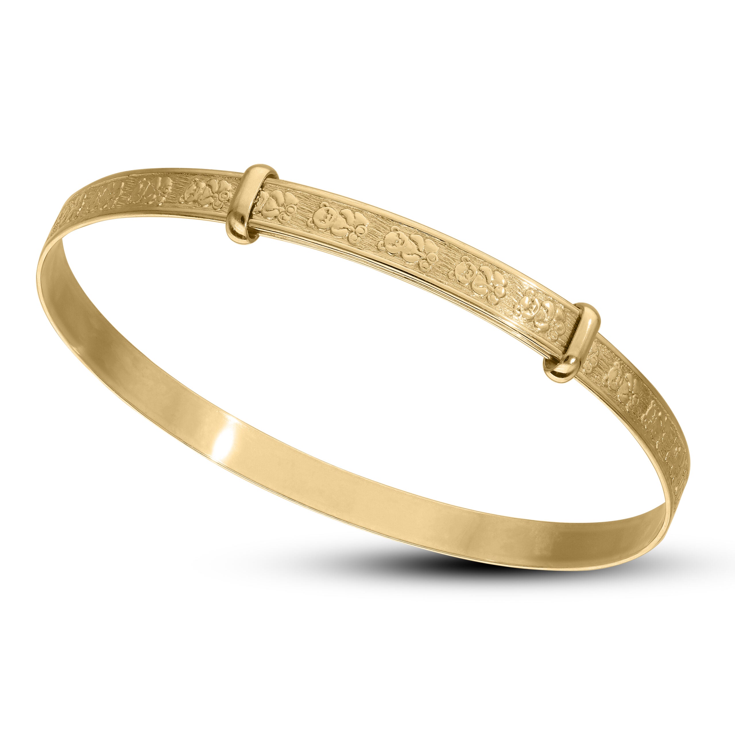 Solid 9ct Gold Jewelco London ID 3mm Expanding Baby Bangle Bracelet Solid 9ct Gold Jewelco London ID 3mm Expanding Baby Bangle Bracelet