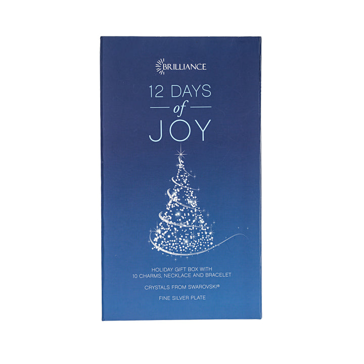 12 Days of Joy Advent Calendar – Christmas Gift with Swarovski Crystals, Charm Bracelet & Necklace
