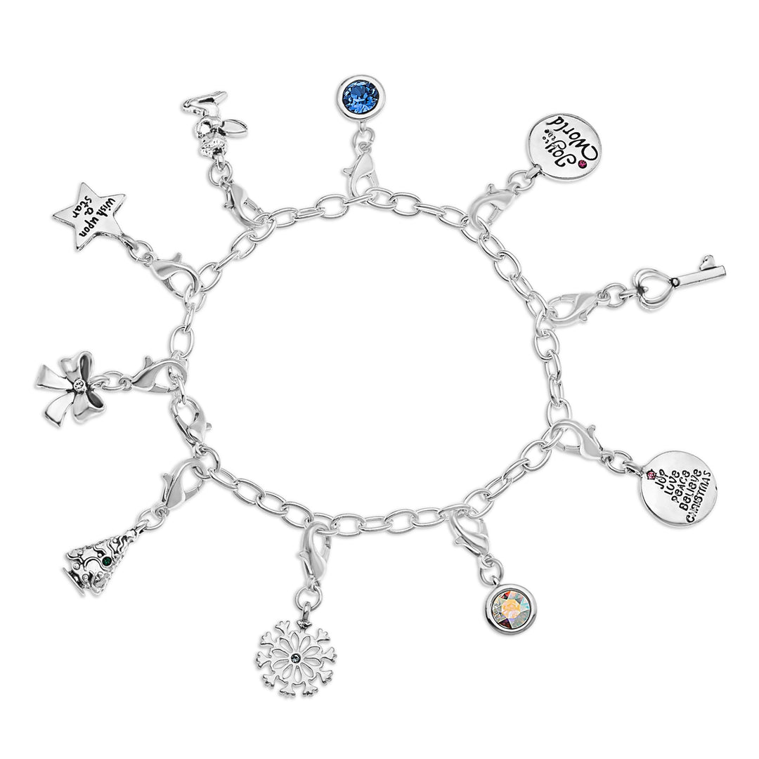 12 Days of Joy Advent Calendar – Christmas Gift with Swarovski Crystals, Charm Bracelet & Necklace
