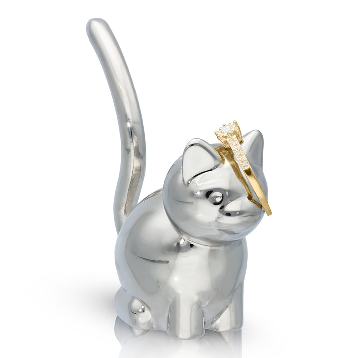 Elegant Silver Ring Holder in Animal Shape – Elephant or Cat Design