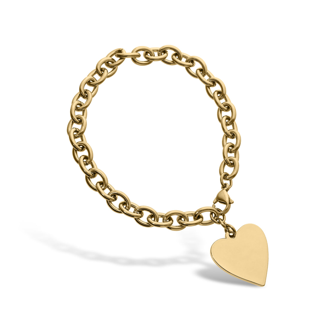 Heart Charm Chain Bracelet – Gold, Silver and Rose Gold