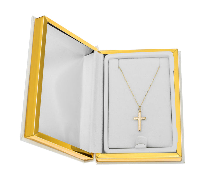 9ct Gold Cross Pendant – Religious Necklace for Communion, Confirmation, Kids & Adults