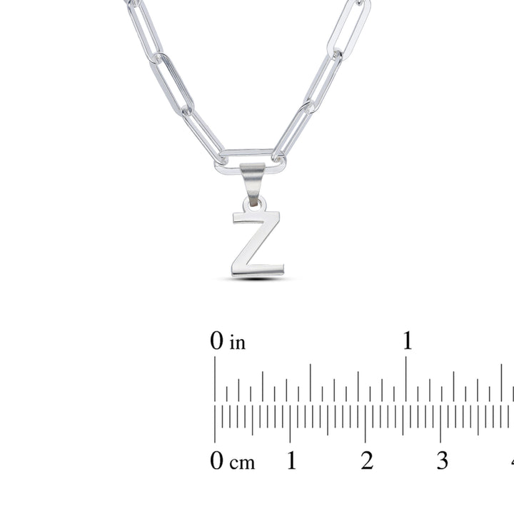 Personalised Sterling Silver Paper Clip Initial Necklace