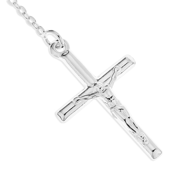 925 Sterling Silver ROSARY Beaded Necklace with Cross Pendant - Perfect for Communion, Confirmation, and Religious Ceremonies