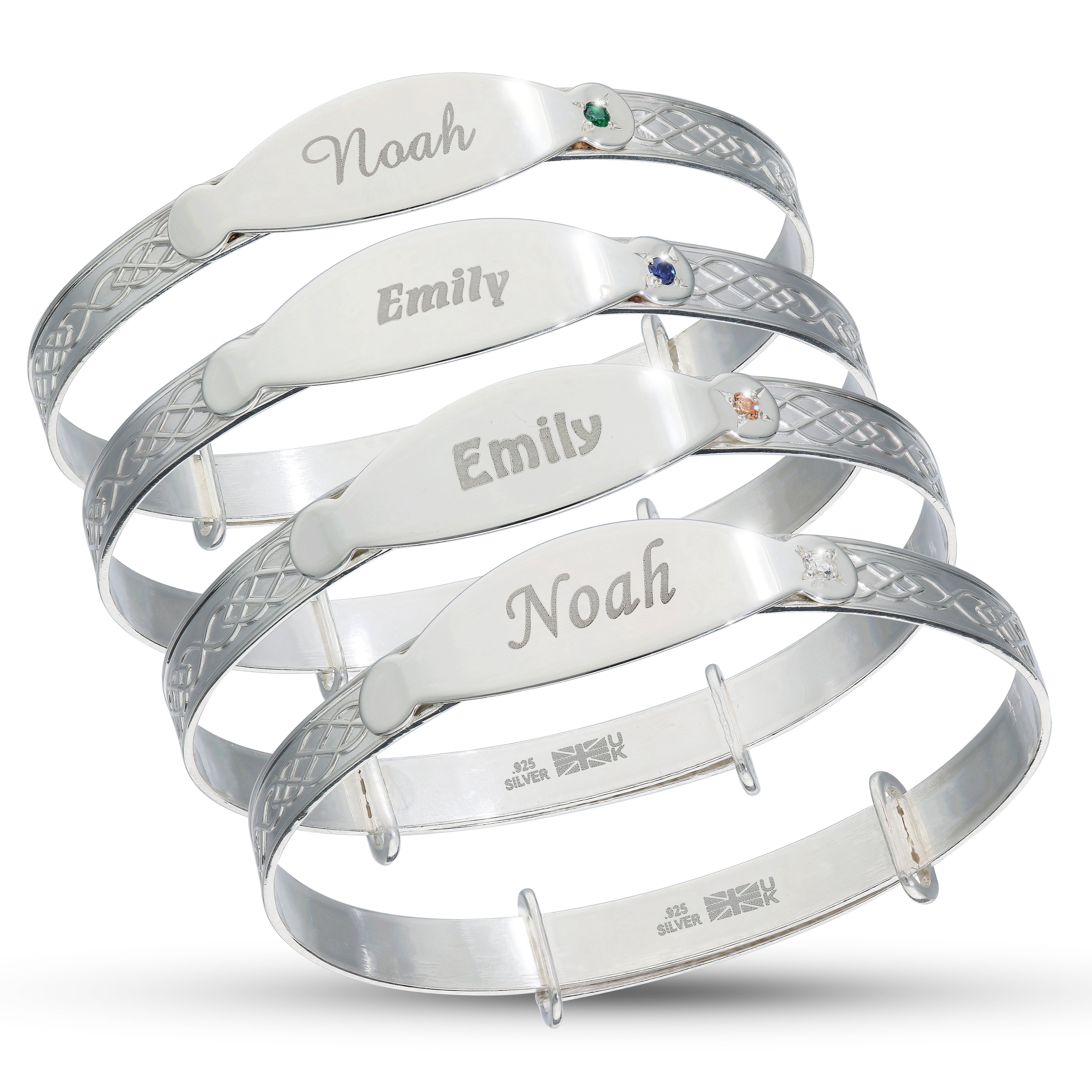 Sterling silver hot personalised baby bracelet