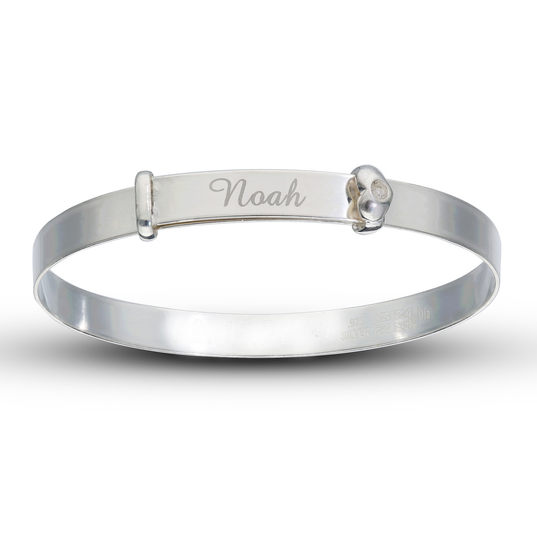 "Baby's First Diamond" Baby Bangle, Personalised Bracelet (0-1 years)