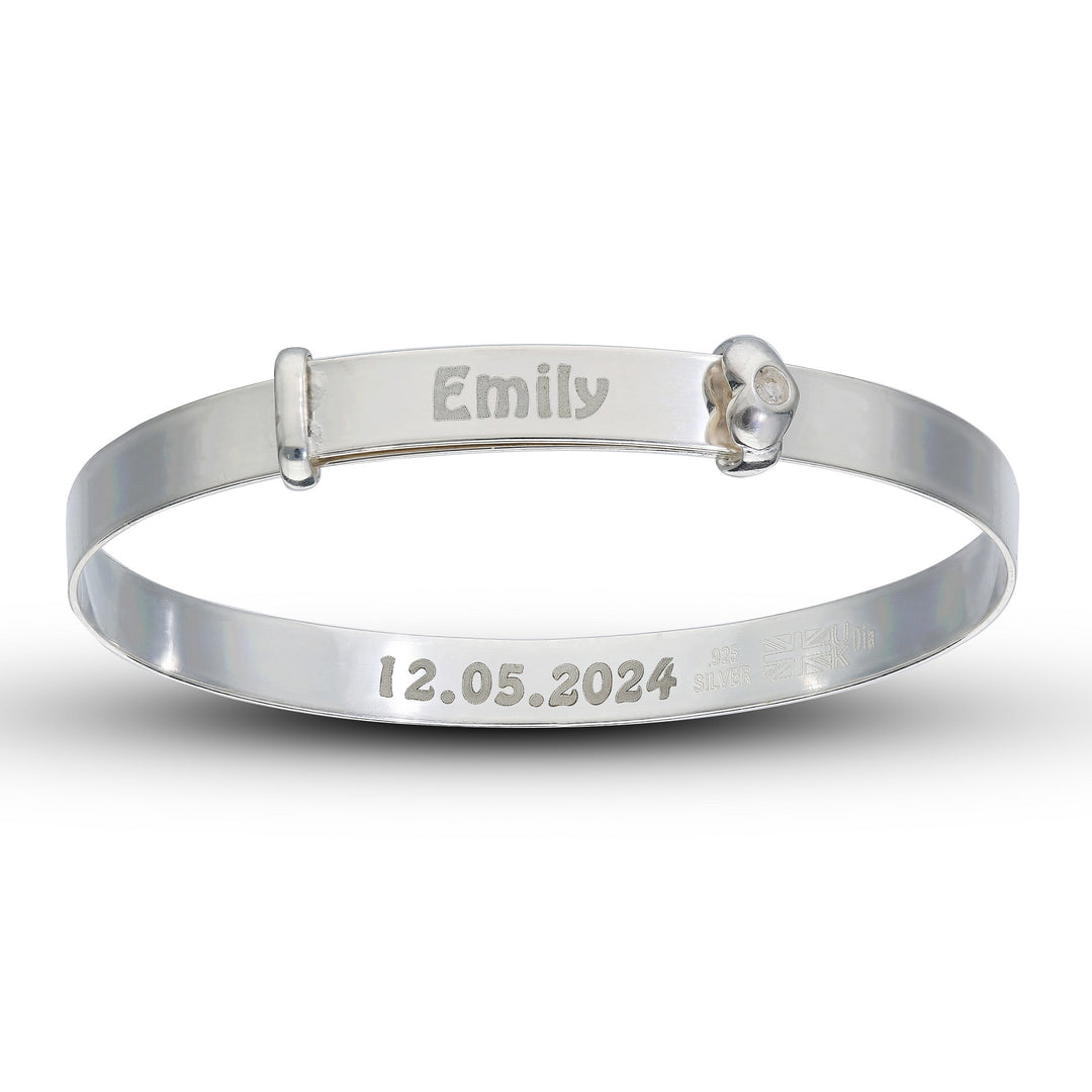 "Baby's First Diamond" Baby Bangle, Personalised Bracelet (0-1 years)