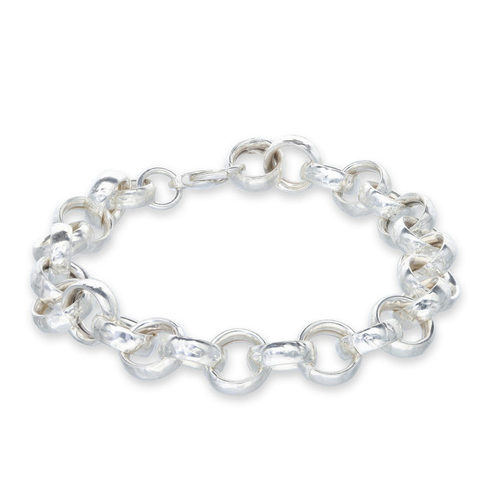 Men's Hollow Belcher Bracelet in Sterling Silver