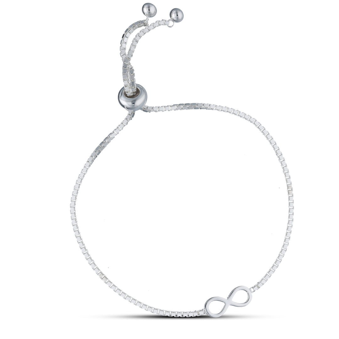 Infinity Bracelet – Delicate Silver Adjustable Pull-Out Bracelet