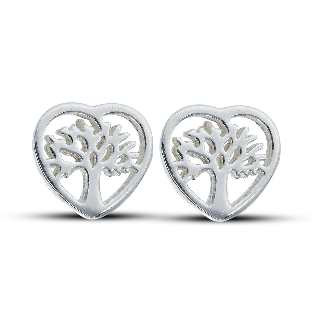 925 Silver Tree Of Life Stud Earrings