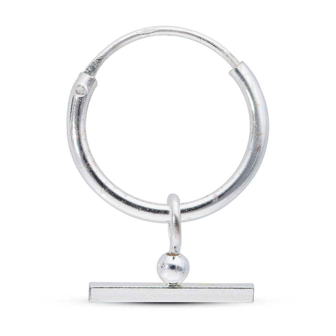 Sterling Silver Small T-Bar Hoop Earrings