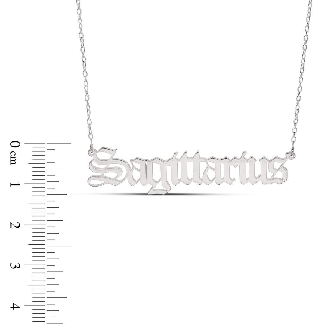 Personalised Old English Name Necklace - in Silver or 18ct Gold plated