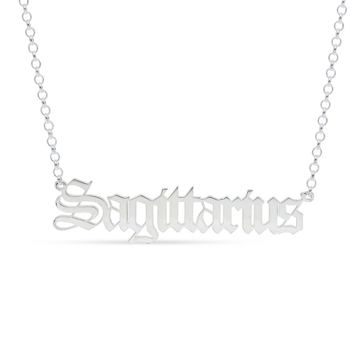 Personalised Old English Name Necklace - in Silver or 18ct Gold plated