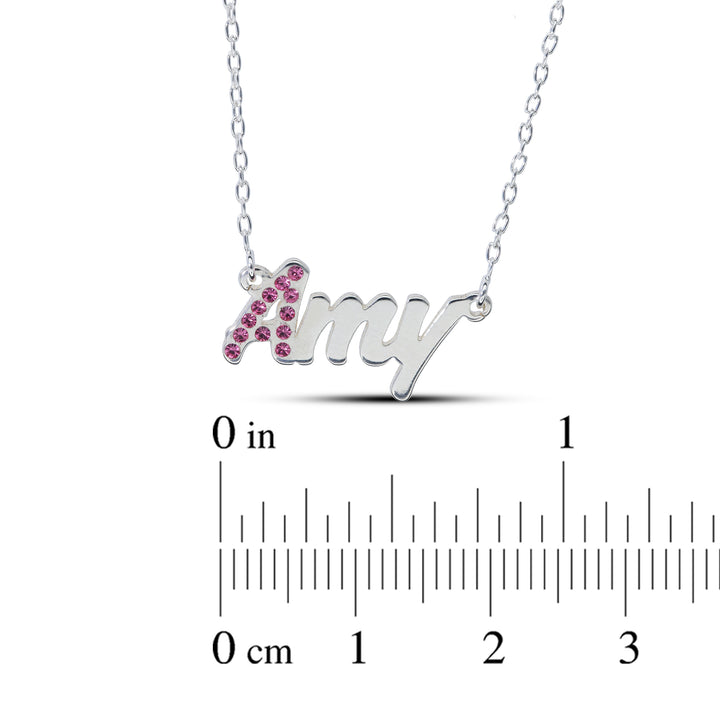 Personalised 925 Name Necklace with Crystal's Birthstones