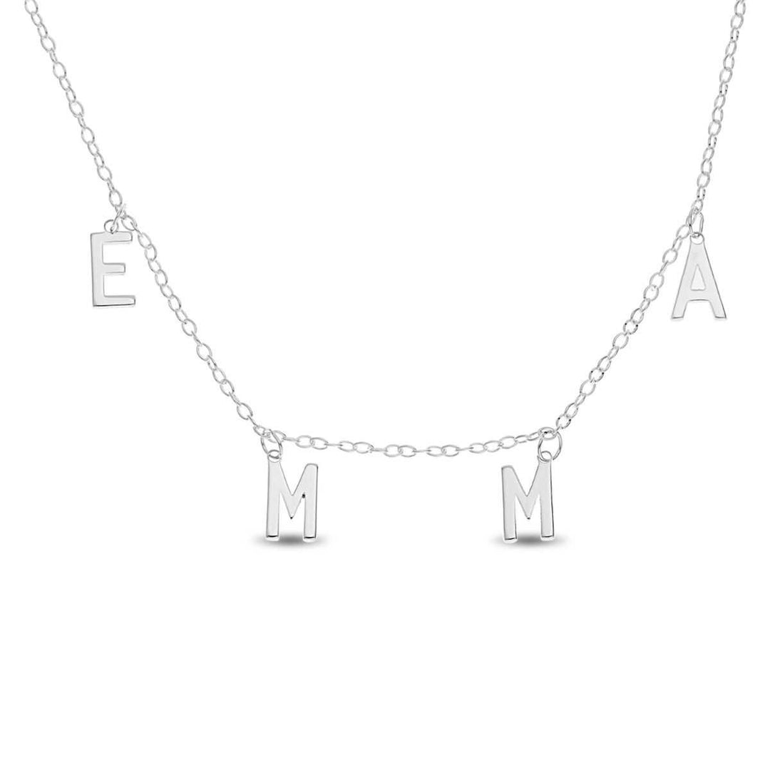 Personalised Choker Name Necklace in Silver or 18ct Yellow Gold plated