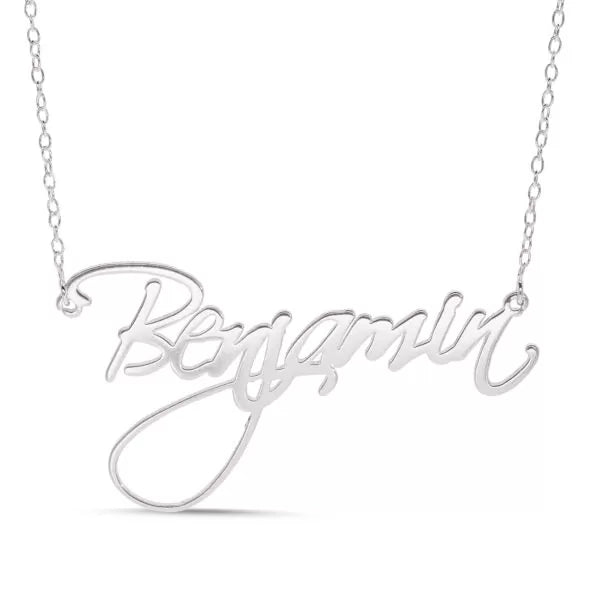 Personalised Sterling Silver Alyssa Name Necklace - in Silver or 18ct Gold plated