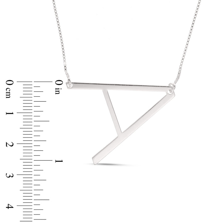Personalised Capital Large Single Initial Pendant, Silver or Gold Plated Large Letter Necklace