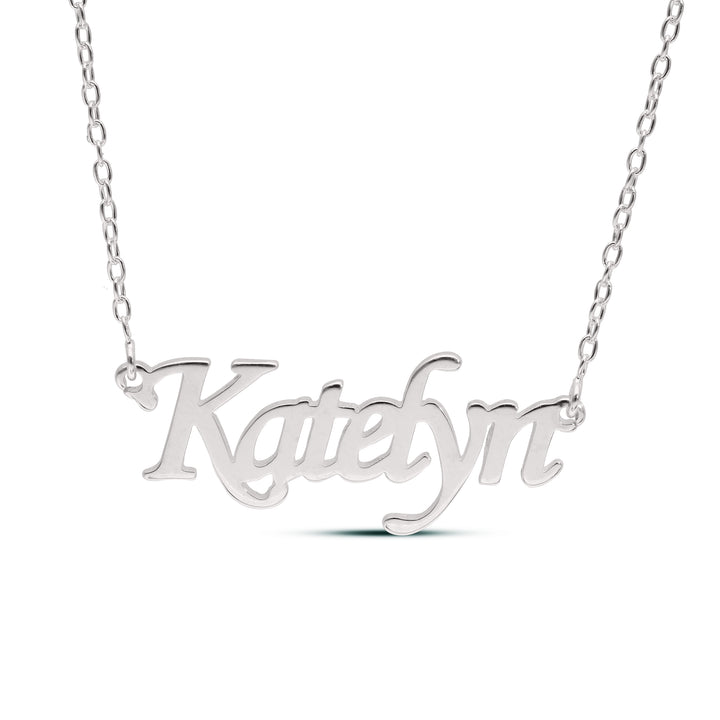 Customised Script Name Necklace in Silver or 18ct Yellow Gold plated