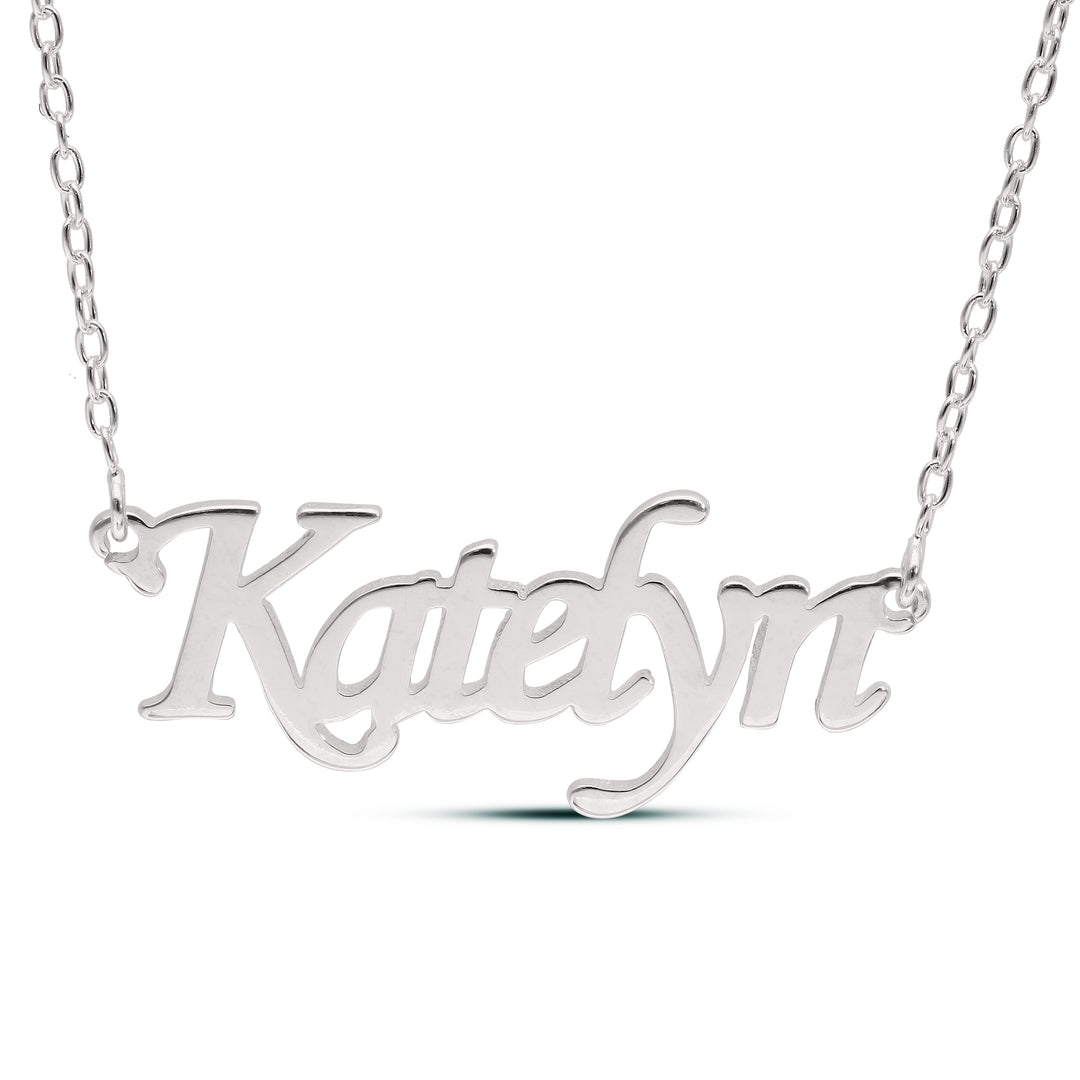 Customised Script Name Necklace in Silver or 18ct Yellow Gold plated