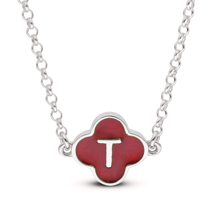 Personalised Silver or Gold Plated Clover Pendant with Initial