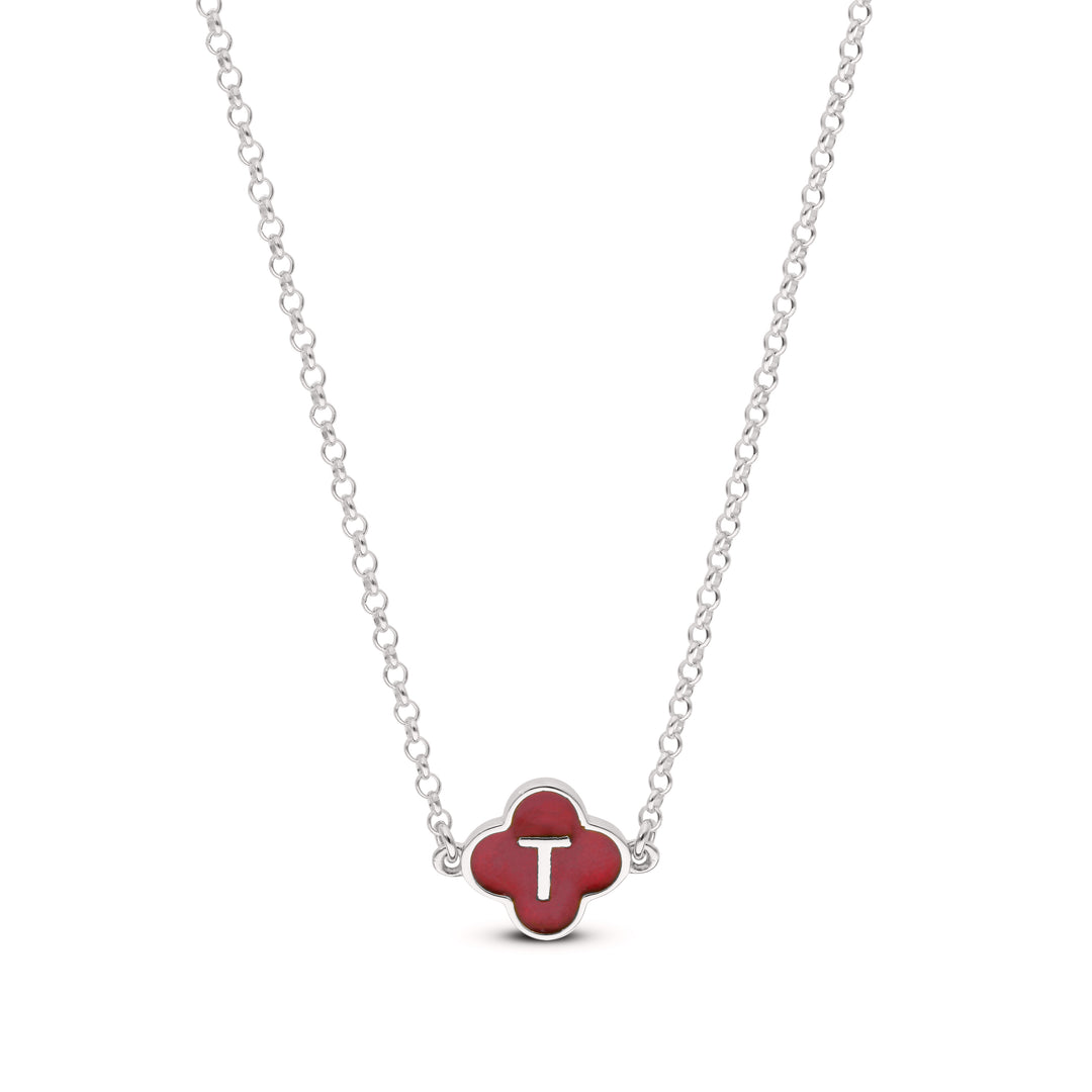 Personalised Silver or Gold Plated Clover Pendant with Initial