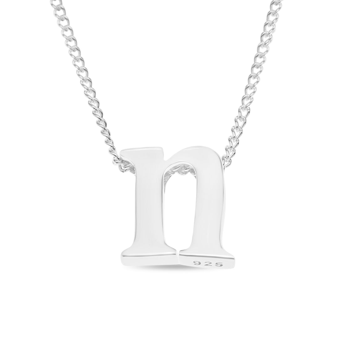 Sterling Silver Lower Case Initial Necklace