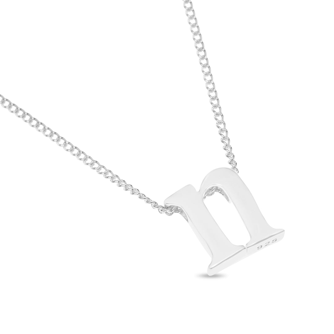 Sterling Silver Lower Case Initial Necklace