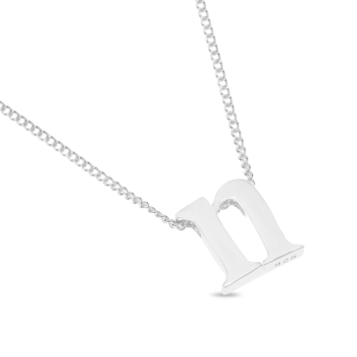 Sterling Silver Lower Case Initial Necklace