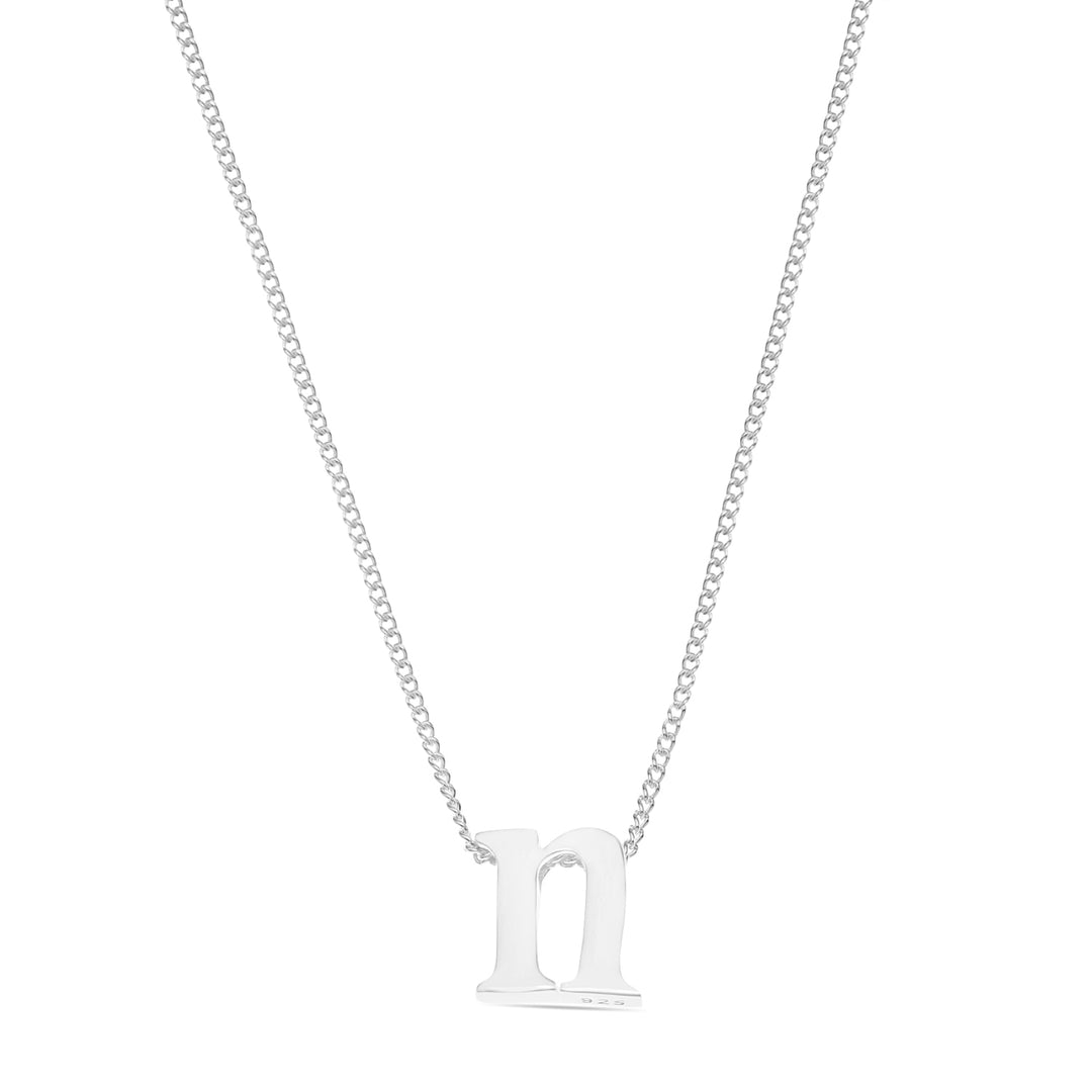 Sterling Silver Lower Case Initial Necklace