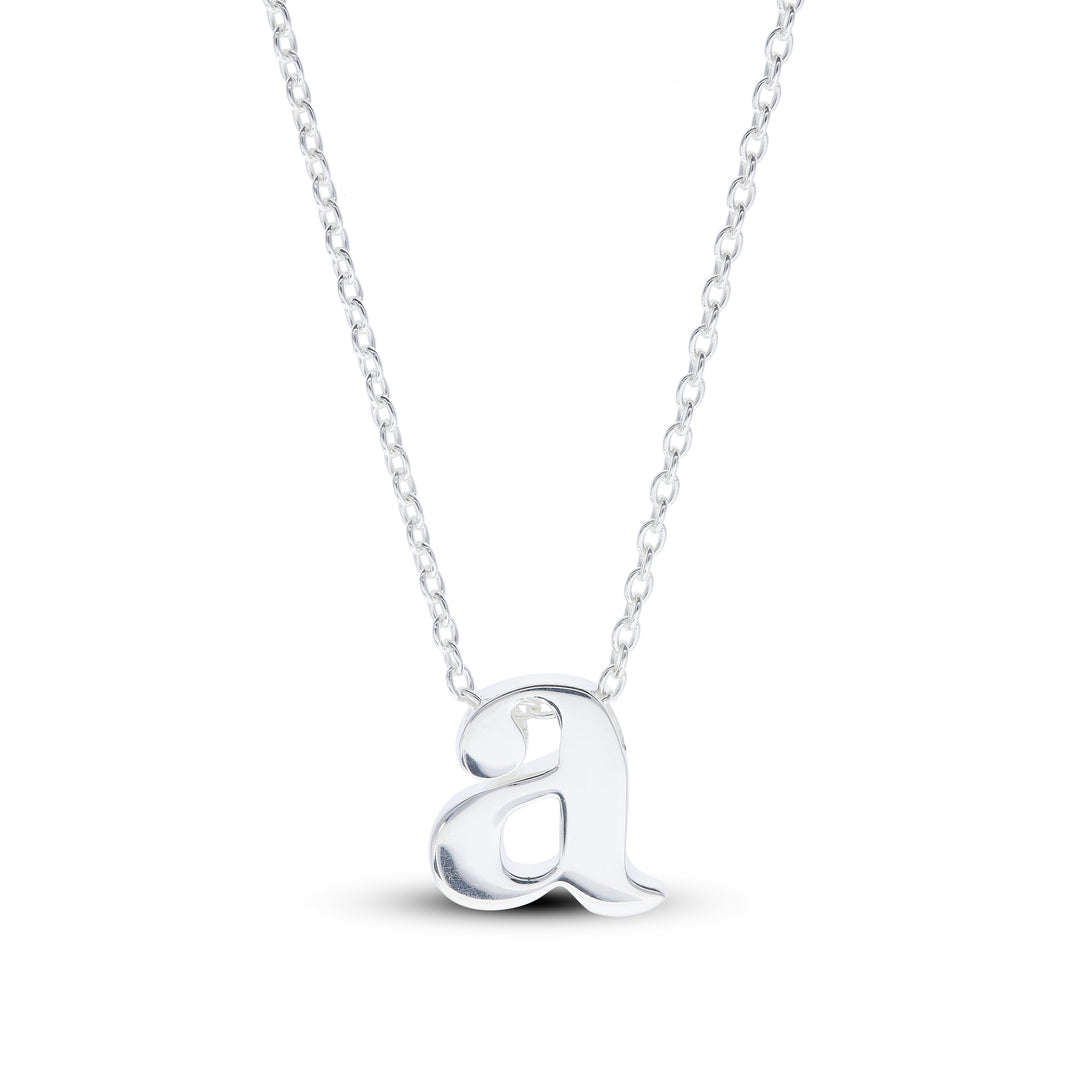 Sterling Silver Lower Case Initial Necklace