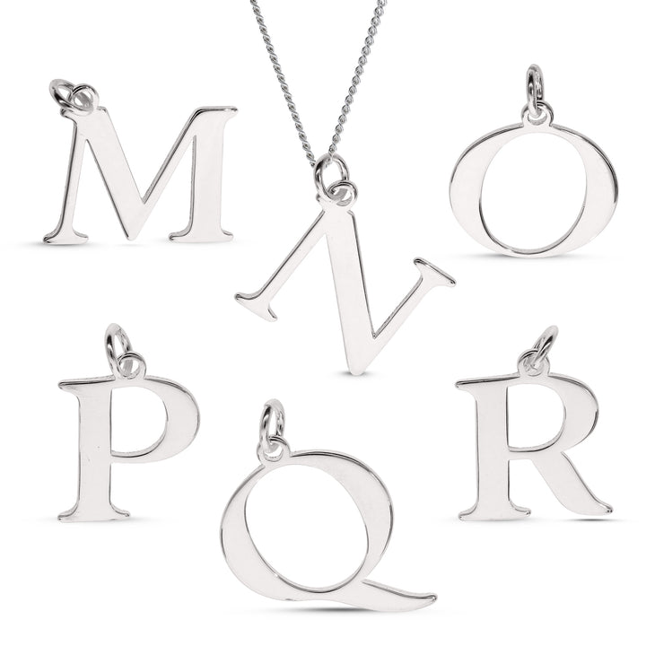 Alphabetical Initial Letter Necklace in Silver